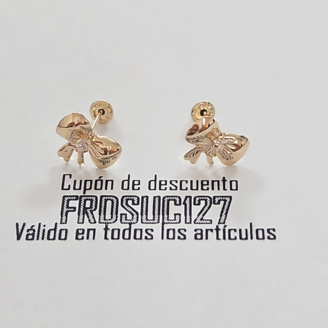 BROQUELES BROQUEL FIG MOÑO C CIRCONIA 14K 0.2441 GR (NUEVO)