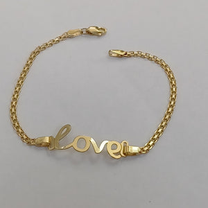 PULSERA ESCLAVA GRABADA LOVE 10K 18 CM 2.8 GR (NUEVO)