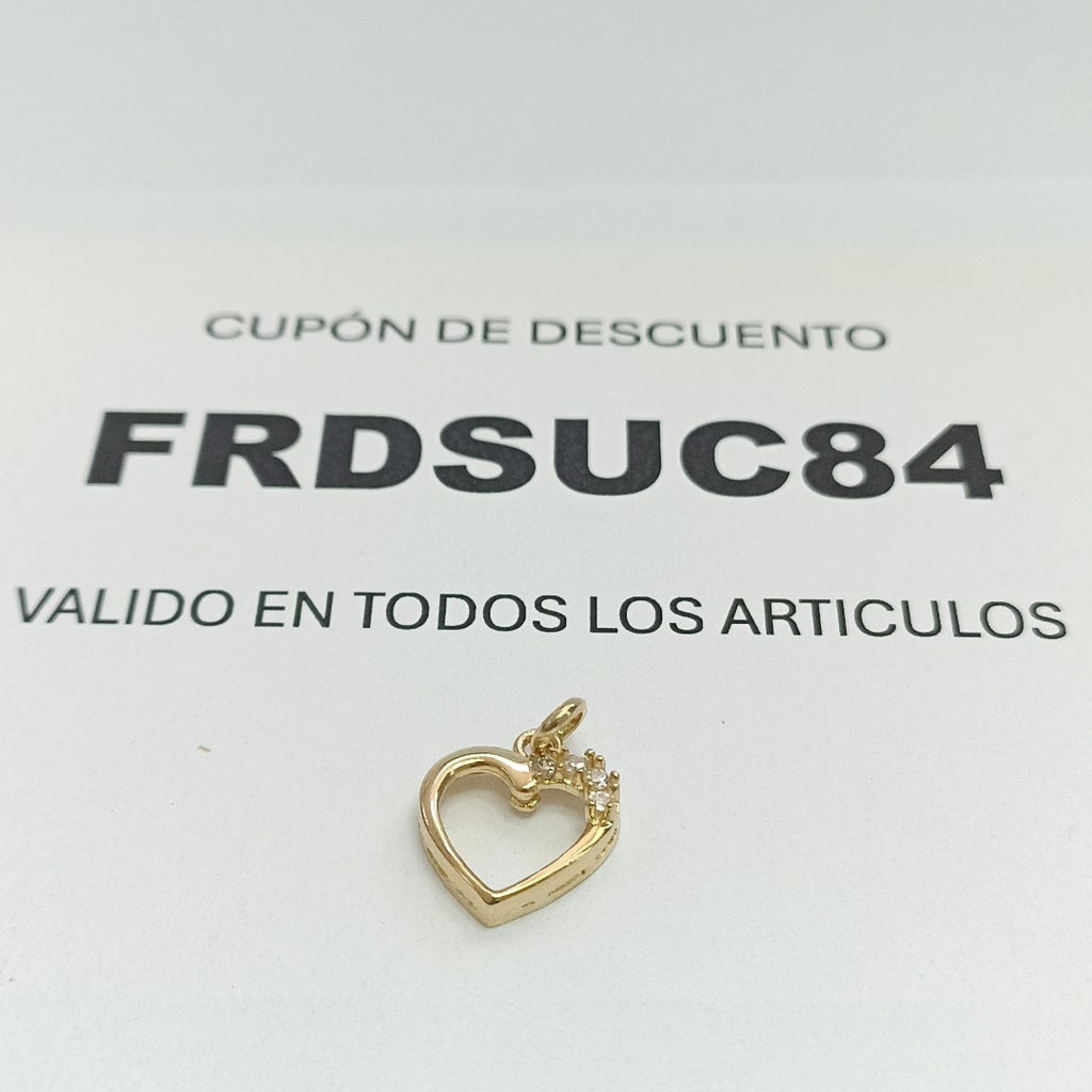 DIJE CORAZON CON CIRCONIAS 14K 1.4 GR (NUEVO)