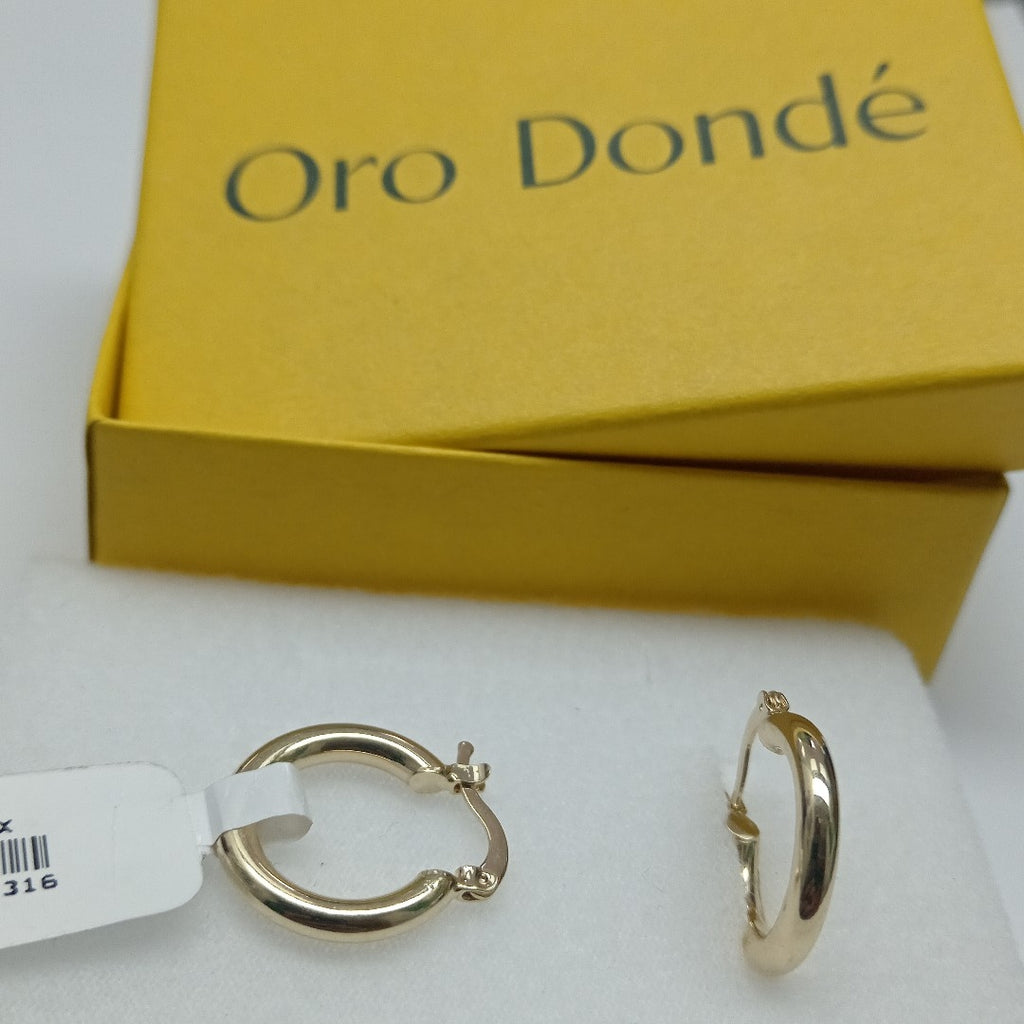 ARETES TEJIDO ARRACADAS LISAS 14K 1.6 GR (NUEVO)