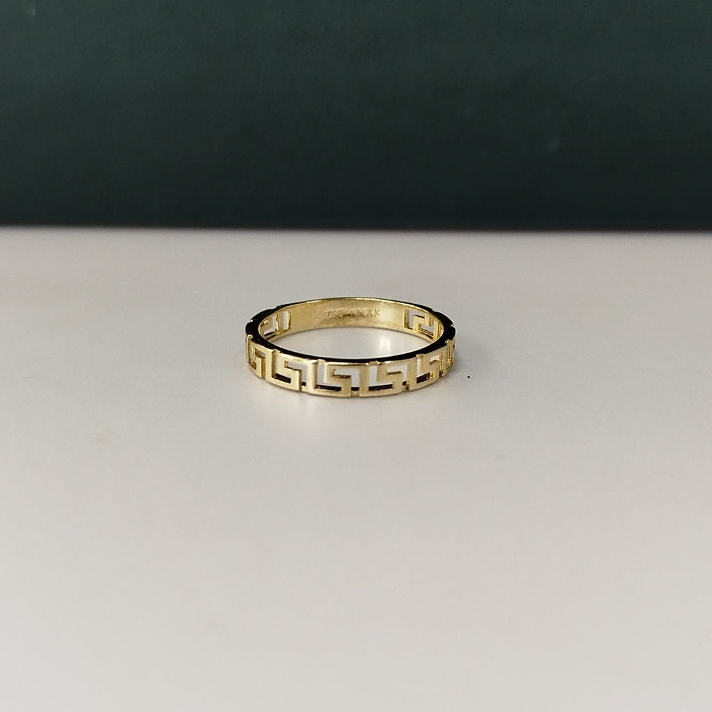ANILLO ARGOLLA C GRECAS 14K 7 TALLA 1.3 GR (NUEVO)
