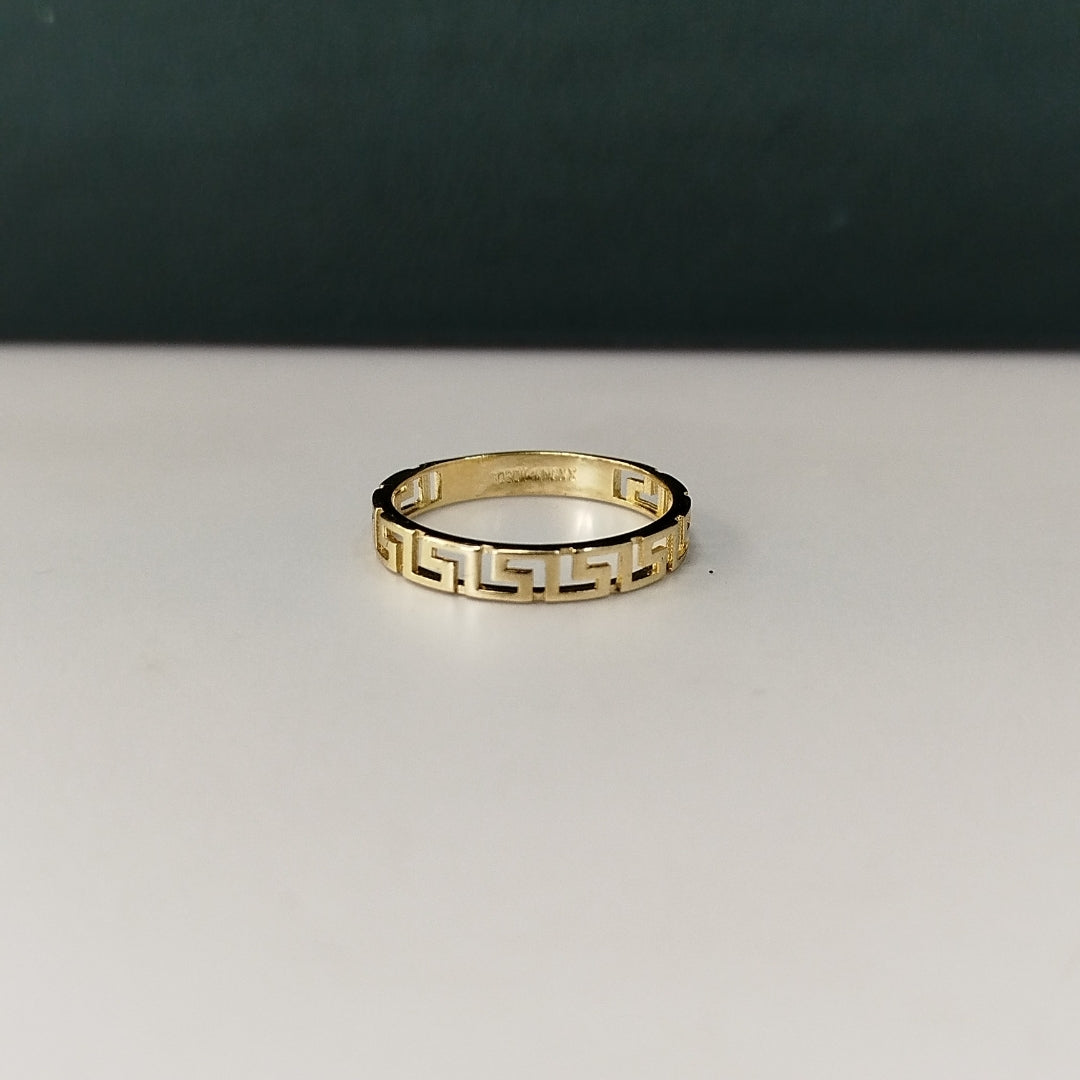 ANILLO ARGOLLA C GRECAS 14K 7 TALLA 1.3 GR (NUEVO)