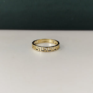 ANILLO ARGOLLA C GRECAS 14K 7 TALLA 1.3 GR (NUEVO)
