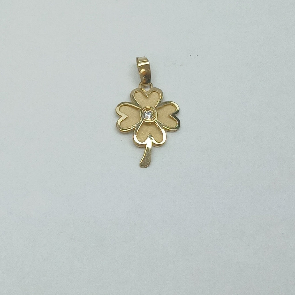 DIJE FIG TREBOL C CIRCONIA 14K 0.8 GR (NUEVO)
