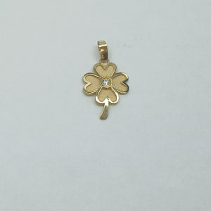 DIJE FIG TREBOL C CIRCONIA 14K 0.8 GR (NUEVO)