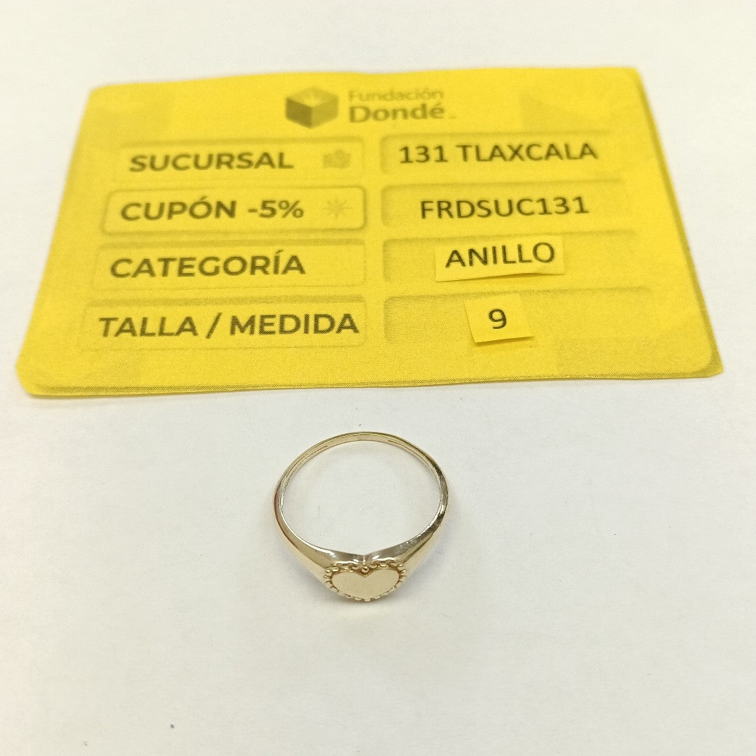 ANILLOS ANILLITO FIG CORAZON 10K TALLA 9 1.8 GR (NUEVO)