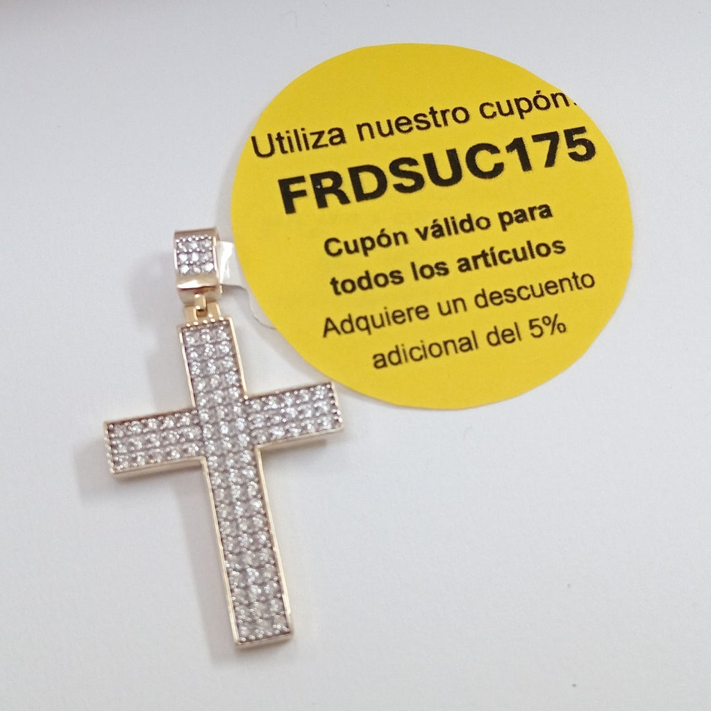 DIJE CRUZ C CIRCONIAS 14K 5 GR (NUEVO)