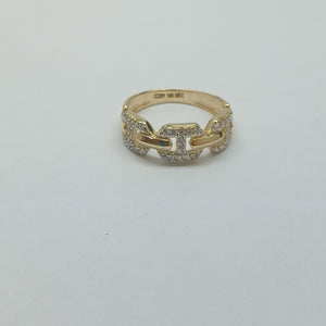 ANILLO ANILLITO C CIRCONIAS 14K 8 TALLA 2.8 GR (NUEVO)