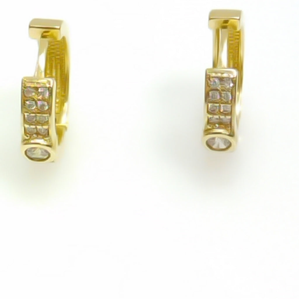ARETES ARRACADAS C CIRCONIAS 10K 2.6 GR (NUEVO)