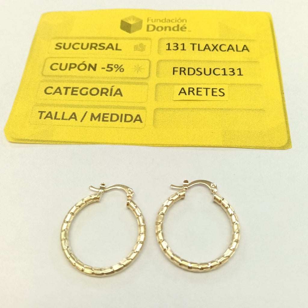 ARETES ARRACADAS LABRADAS 14K 3.2 GR (NUEVO)
