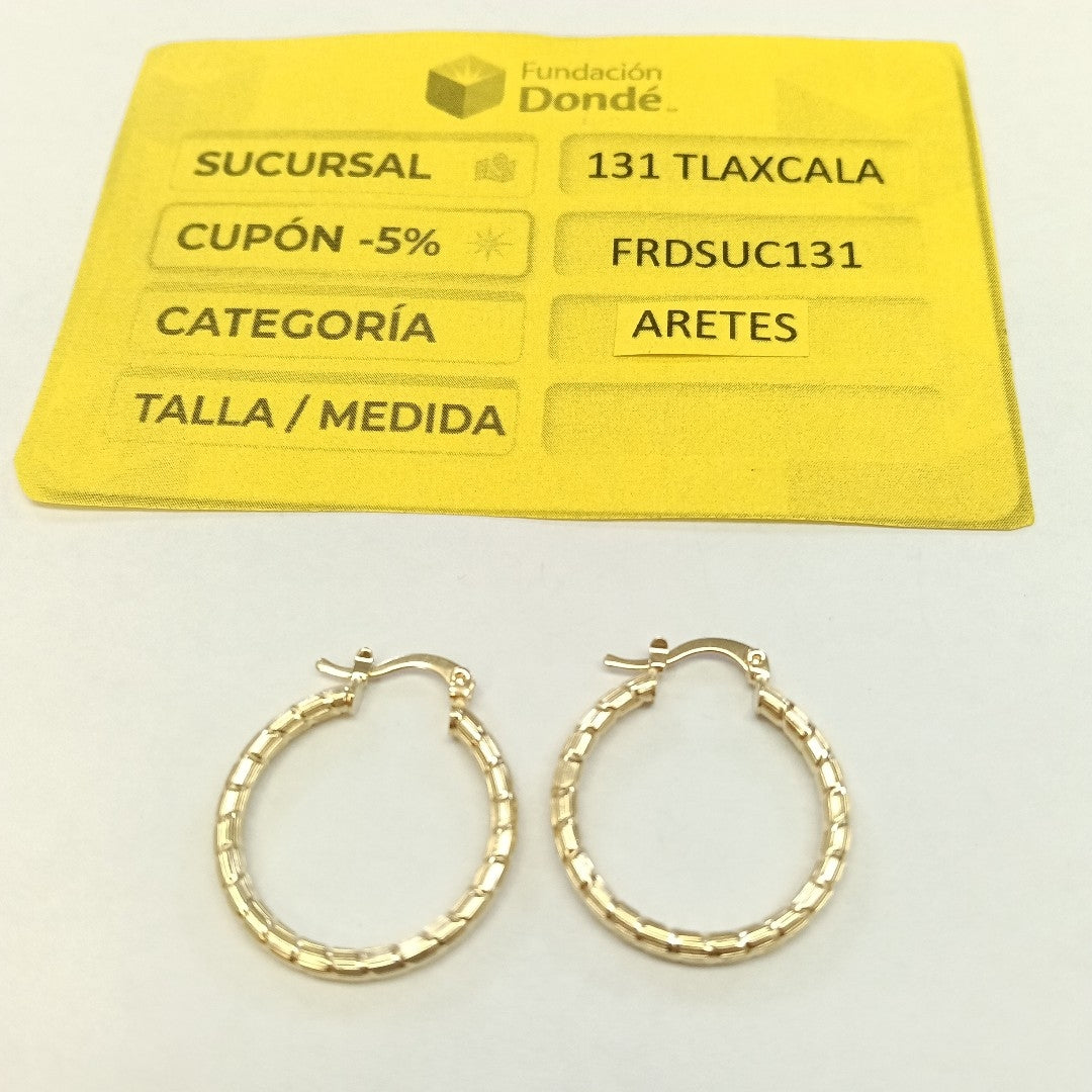 ARETES ARRACADAS LABRADAS 14K 3.2 GR (NUEVO)