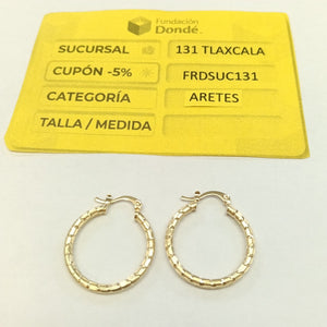 ARETES ARRACADAS LABRADAS 14K 3.2 GR (NUEVO)