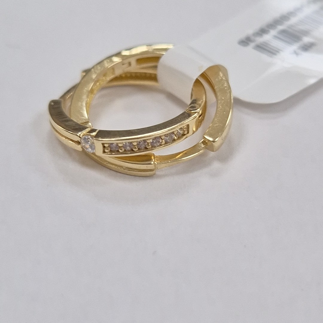 ARETES ARRACADAS C CIRCONIAS 14K 2.3 GR (NUEVO)