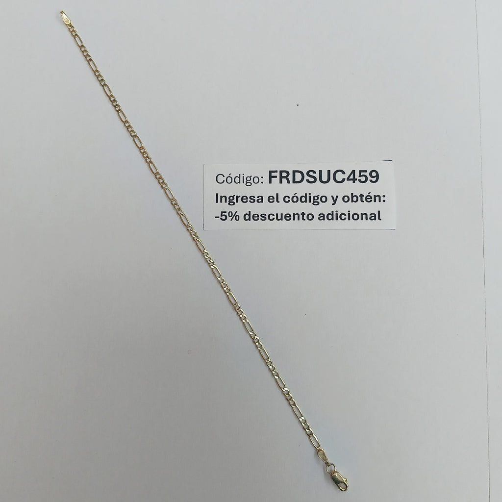 PULSERA TEJIDO 3X1 14K 21 CM 2.3 GR (NUEVO)