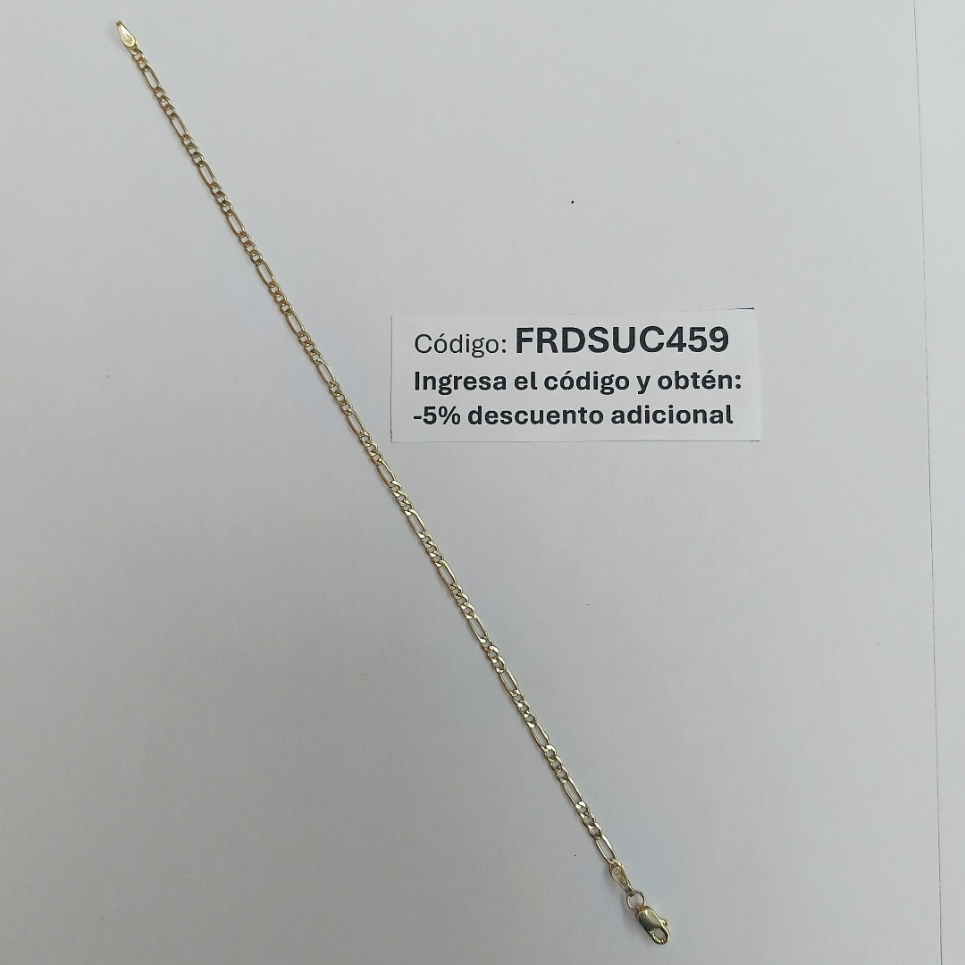 PULSERA TEJIDO 3X1 14K 21 CM 2.3 GR (NUEVO)