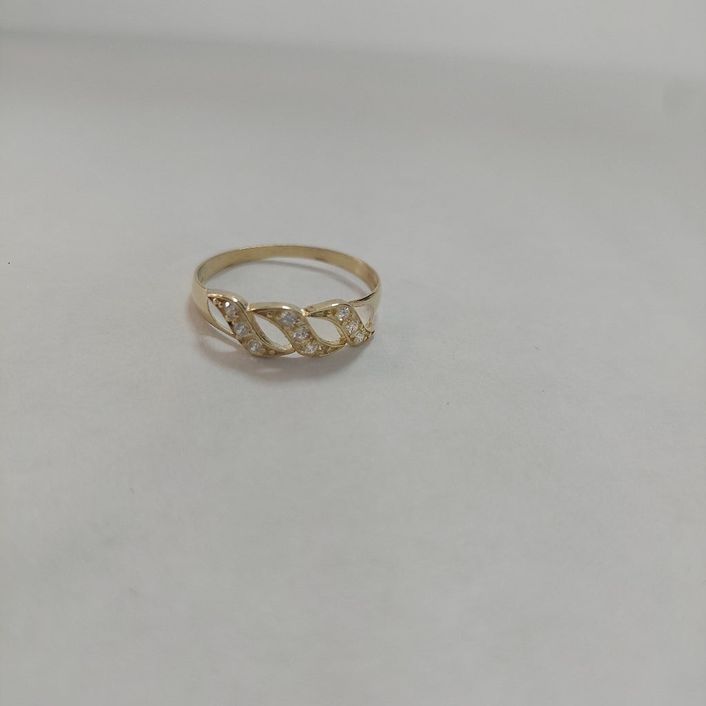 ANILLOS FIG FLOR C CIRCONIAS 14K TALLA 9 1.3 GR (NUEVO)