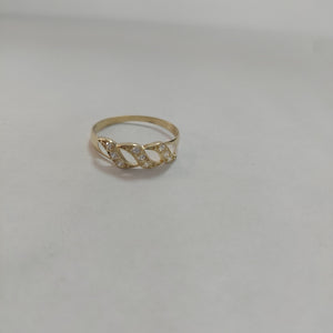 ANILLOS FIG FLOR C CIRCONIAS 14K TALLA 9 1.3 GR (NUEVO)