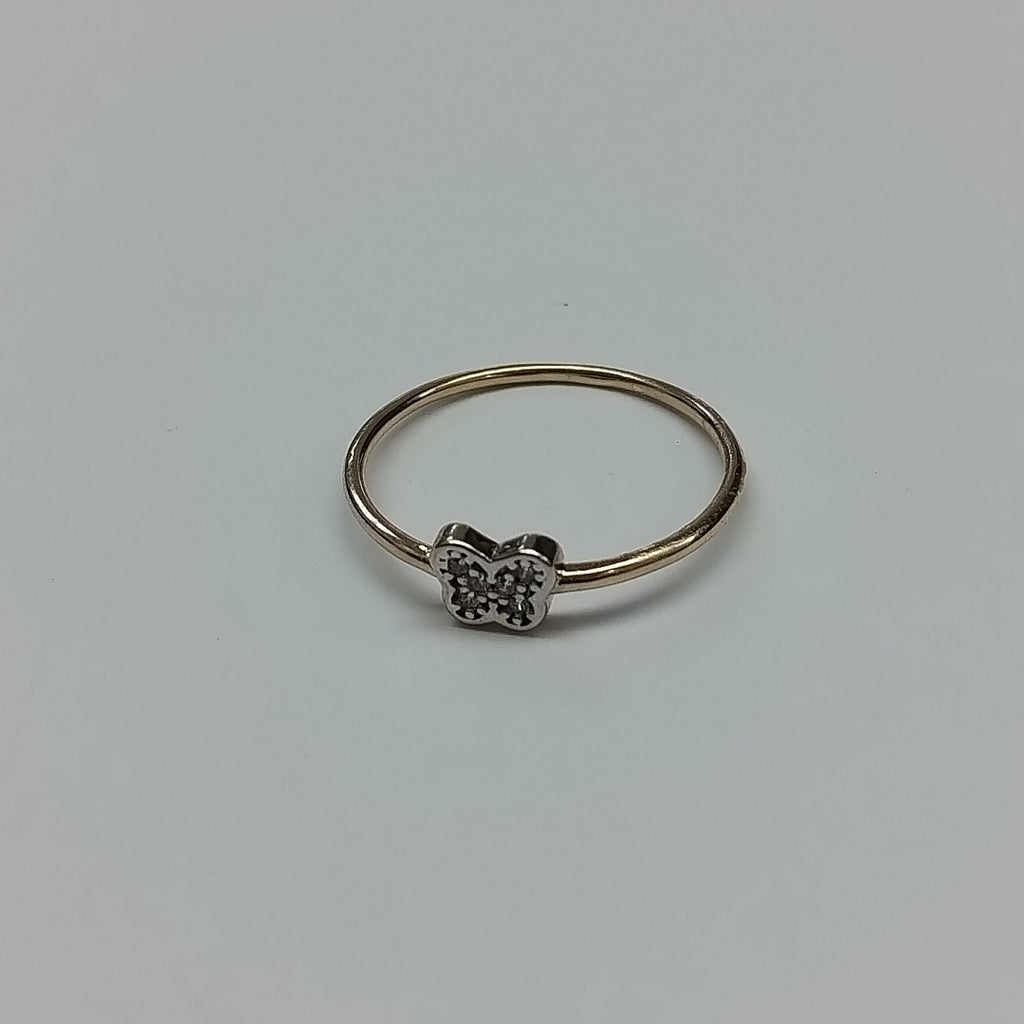 ANILLO ANILLITO MARIPOSA C CIRCONIAS 14K 7 TALLA 1 GR (NUEVO)