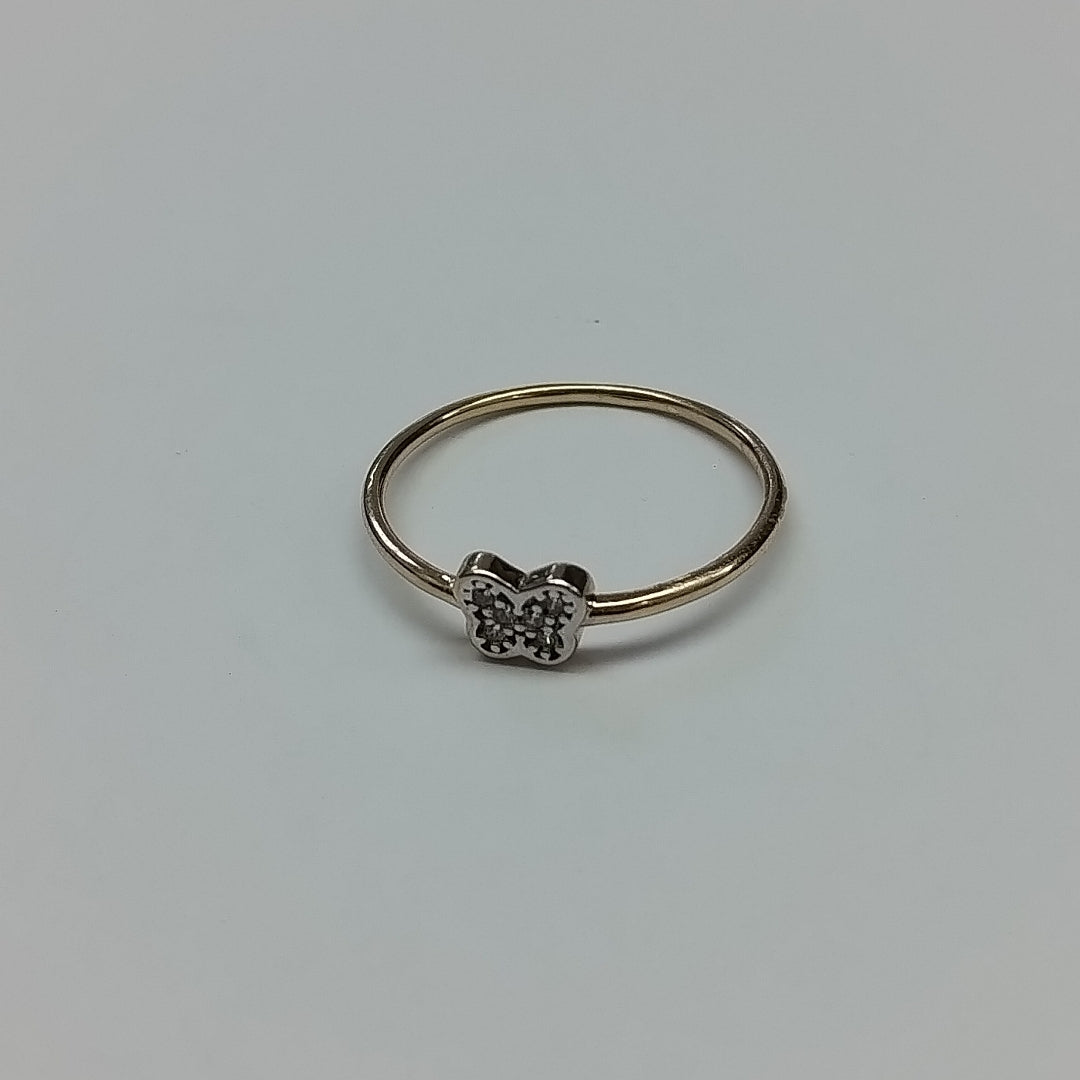 ANILLO ANILLITO MARIPOSA C CIRCONIAS 14K 7 TALLA 1 GR (NUEVO)
