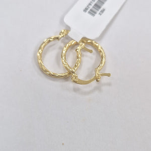 ARETES ARRACADAS TRENZADAS 14K 18 1.6 GR (NUEVO)