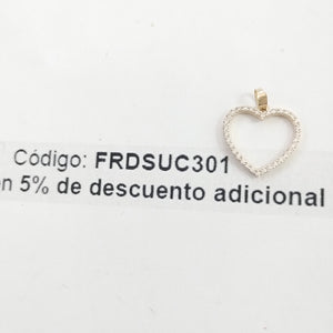 DIJE CORAZON CON CIRCONIAS 10K 1.3 GR (NUEVO)