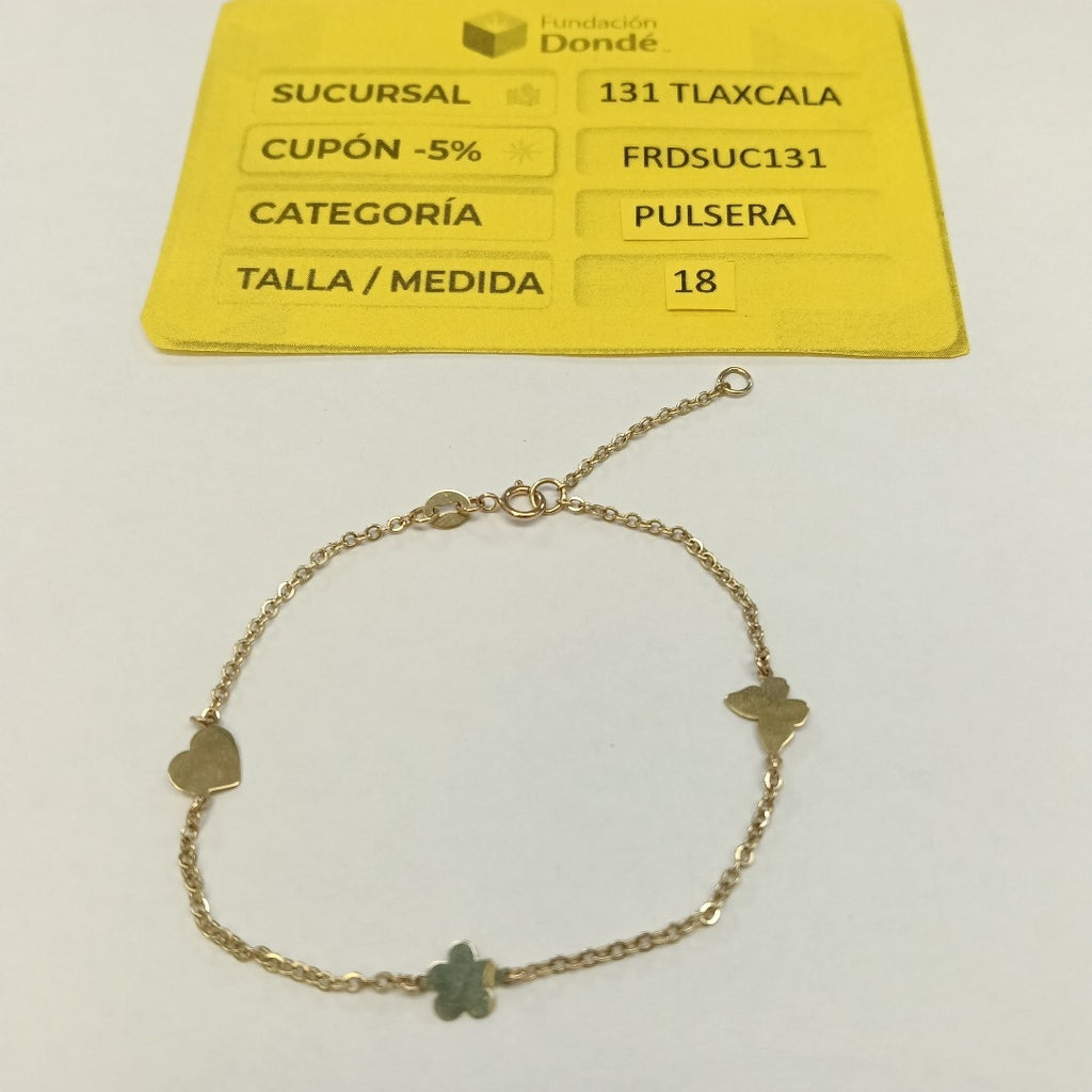 PULSERA ESPECIAL C FIGURAS 14K 18 CM 1.7 GR (NUEVO)