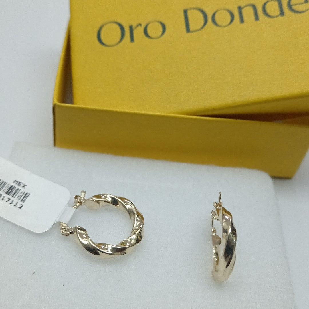 ARETES ARRACADA TORZAL 14K 1.8 GR (NUEVO)