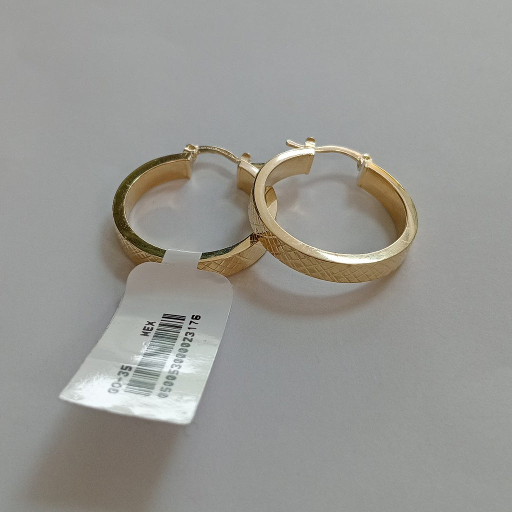 ARETES TEJIDO ARRACADAS FACETADAS 14K 2.9 GR (NUEVO)