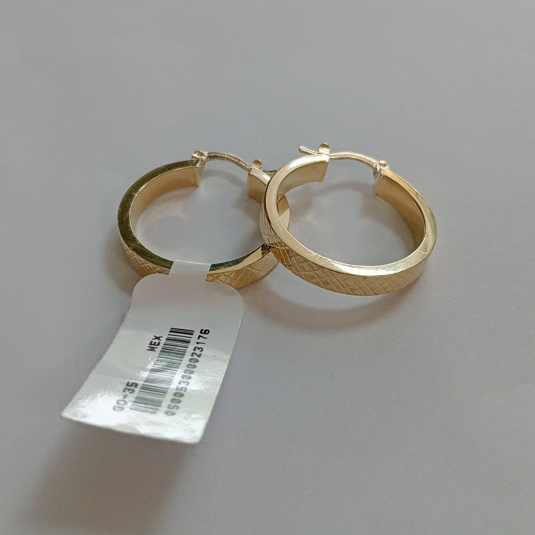 ARETES TEJIDO ARRACADAS FACETADAS 14K 2.9 GR (NUEVO)