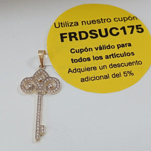 DIJE LLAVE C CIRCONIAS 14K 1.6 GR (NUEVO)
