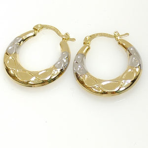ARETES ARRACADAS COMBINADAS CON INFINITO 14K 2.3 GR (NUEVO)