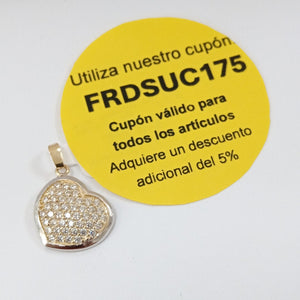 DIJE CORAZON CON CIRCONIAS 14K 1.8 GR (NUEVO)