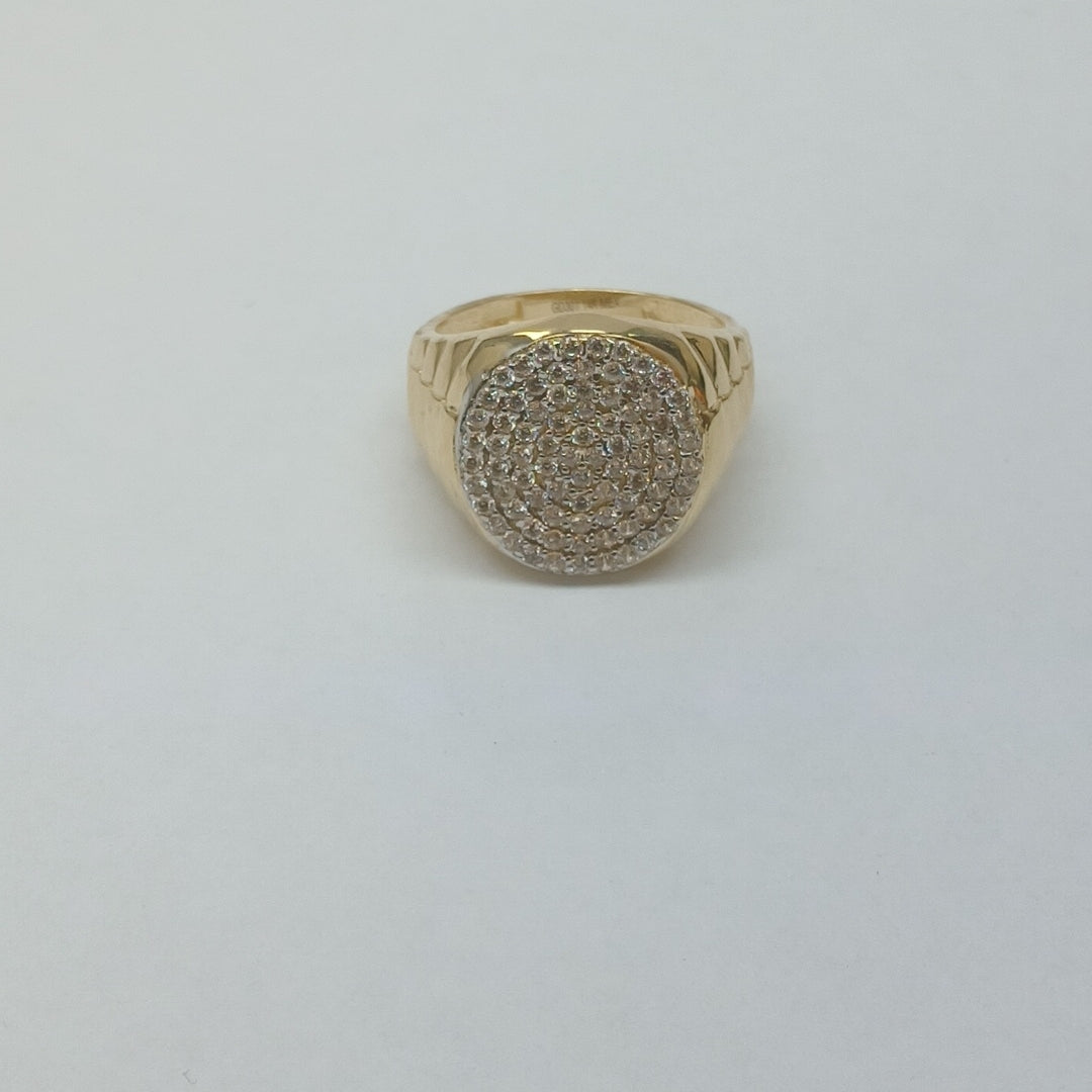 ANILLO C CIRCONIAS 14K 10 TALLA 7.7 GR (NUEVO)