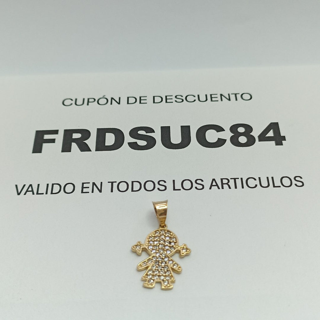 DIJE NIÑAS C CIRCONIAS 14K 1.5 GR (NUEVO)
