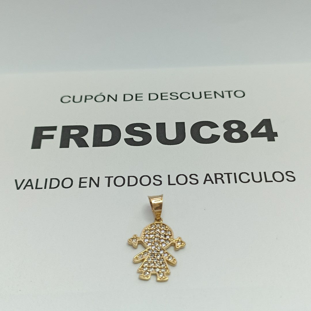 DIJE NIÑAS C CIRCONIAS 14K 1.5 GR (NUEVO)