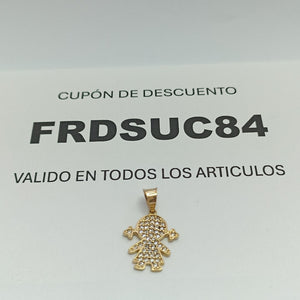DIJE NIÑAS C CIRCONIAS 14K 1.5 GR (NUEVO)