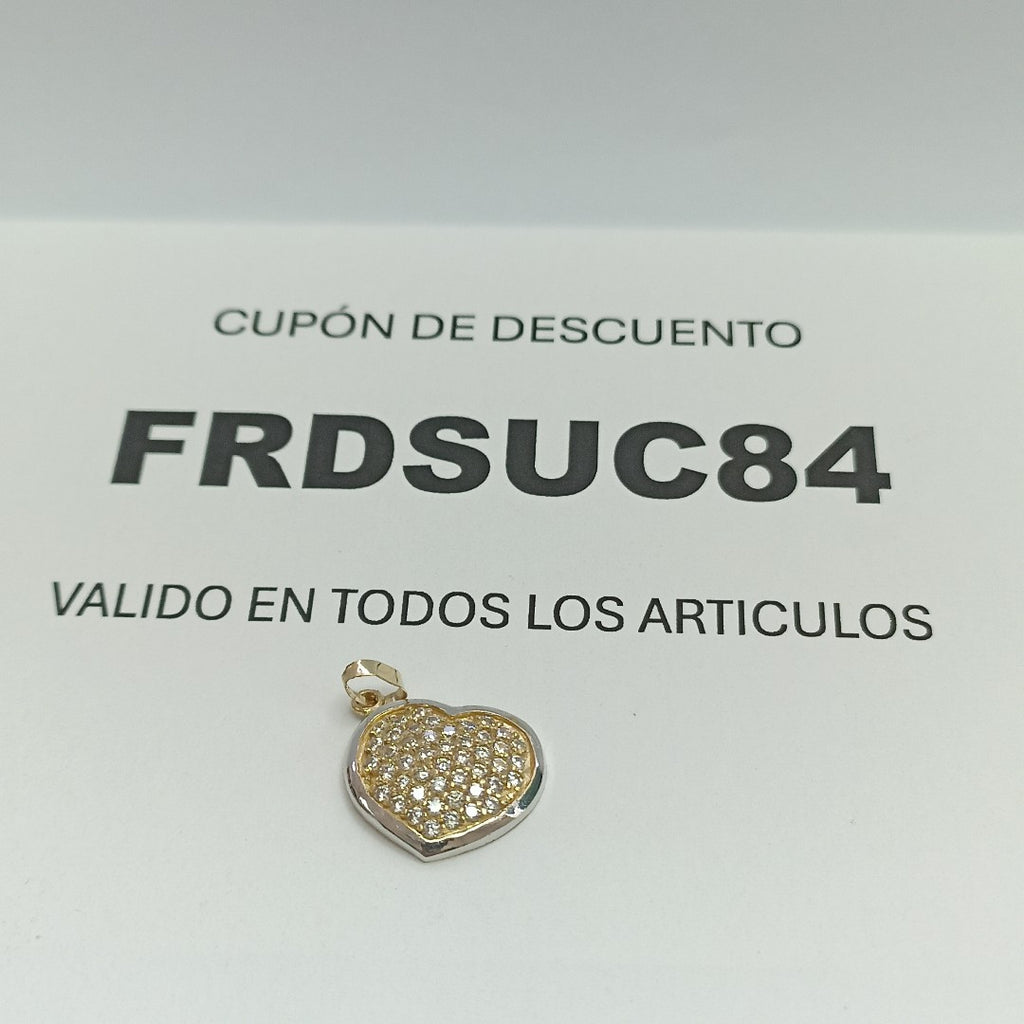 DIJE CORAZON CON CIRCONIAS 14K 1.8 GR (NUEVO)