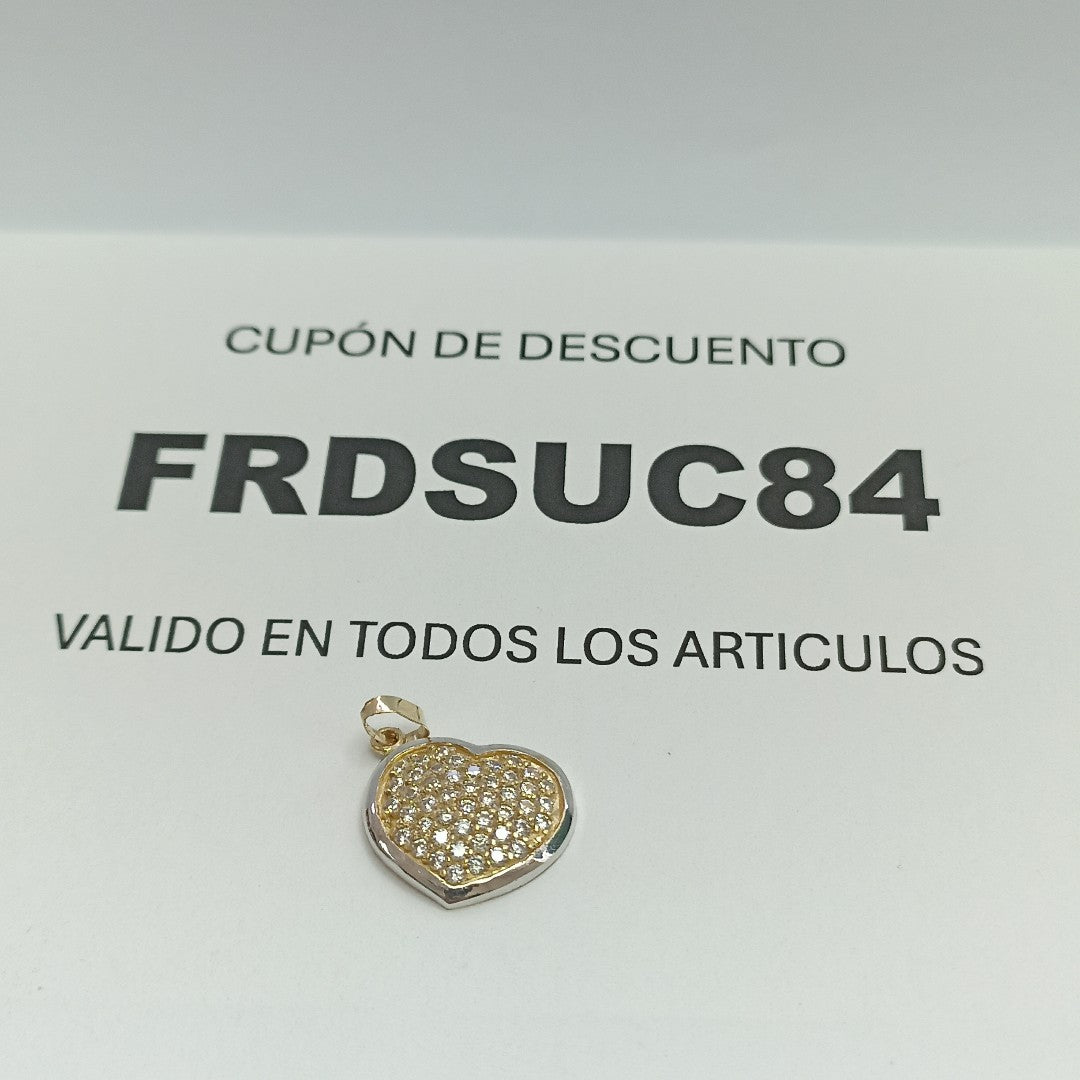 DIJE CORAZON CON CIRCONIAS 14K 1.8 GR (NUEVO)