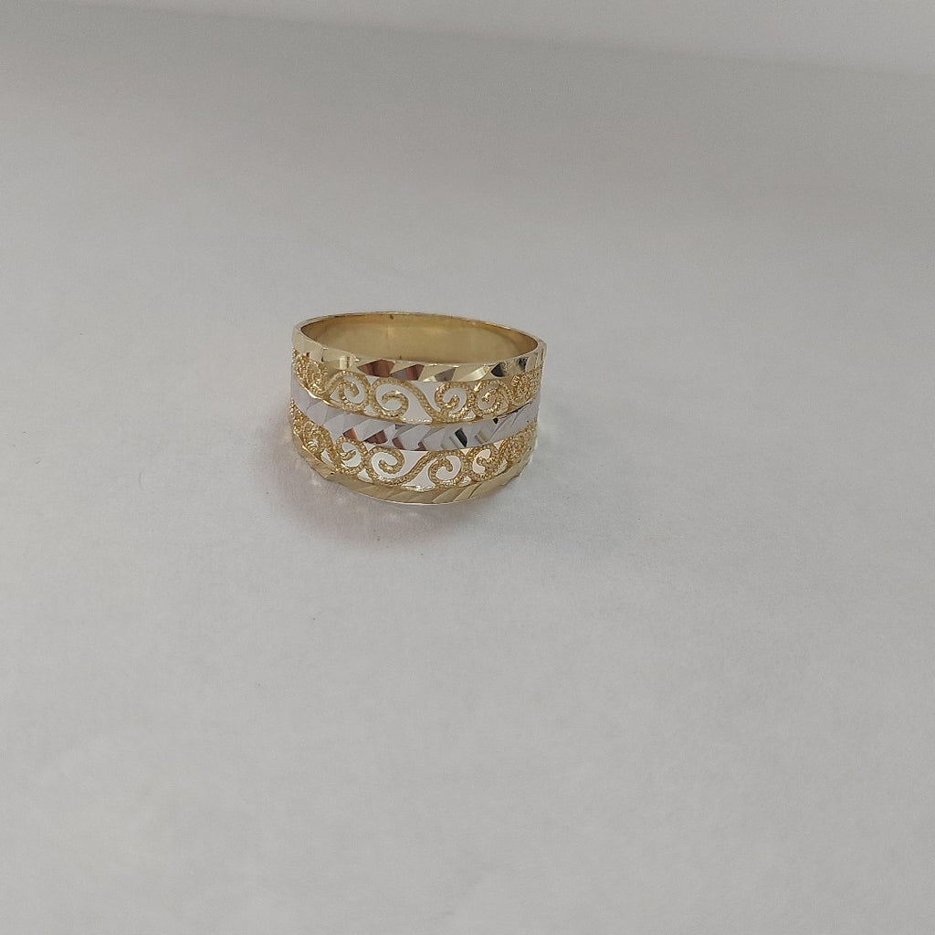 ANILLOS TIPO FILIGRANA COMBINADO 14K TALLA 7 2.5 GR (NUEVO)