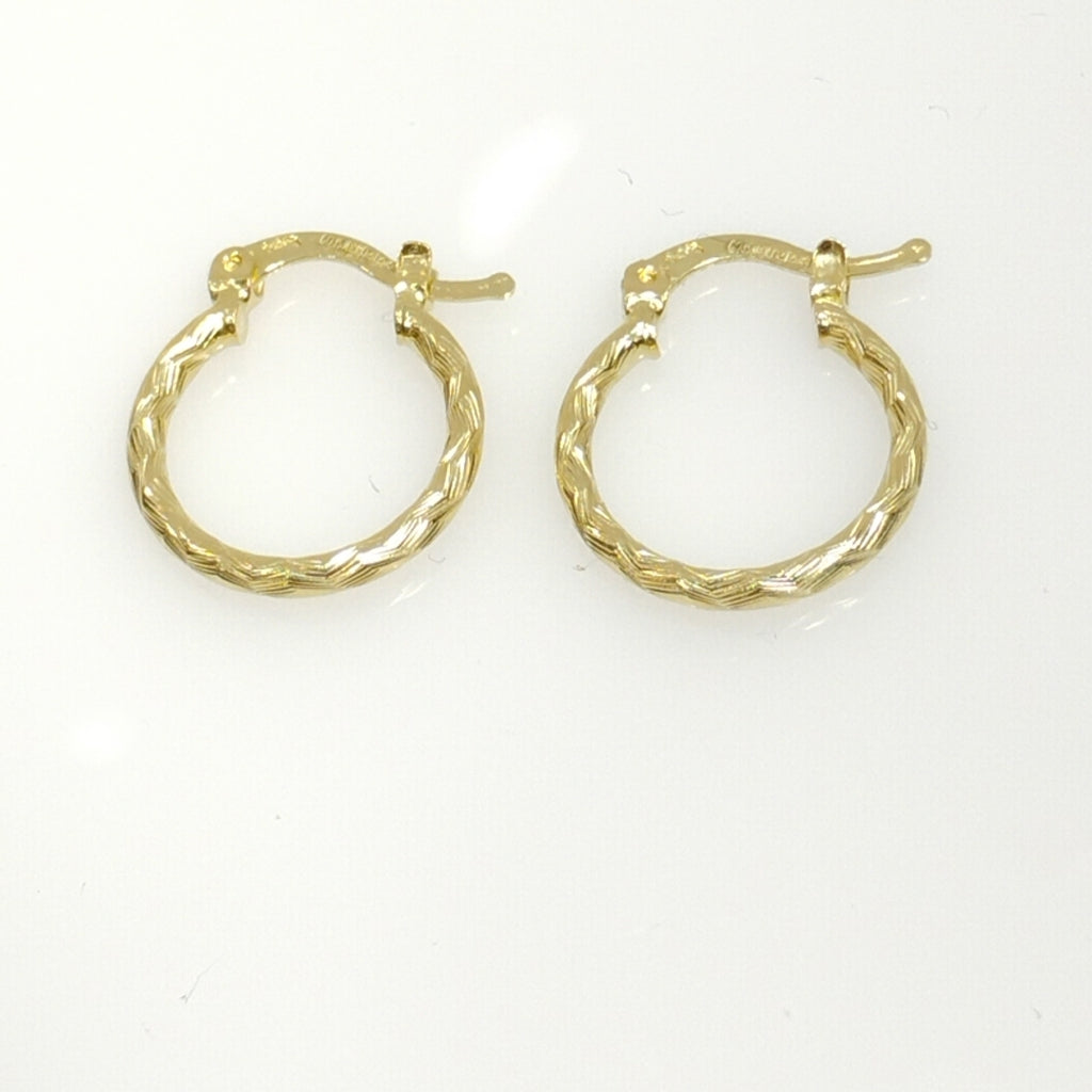 ARETES ARRACADAS TRENZADAS 14K 18 1.6 GR (NUEVO)