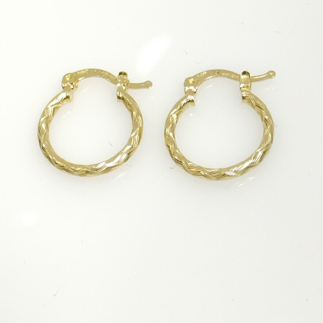 ARETES ARRACADAS TRENZADAS 14K 18 1.6 GR (NUEVO)