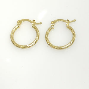 ARETES ARRACADAS TRENZADAS 14K 18 1.6 GR (NUEVO)