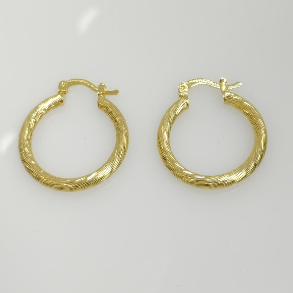 ARETES TEJIDO ARRACADAS ASTRIADAS 14K 3 GR (NUEVO)