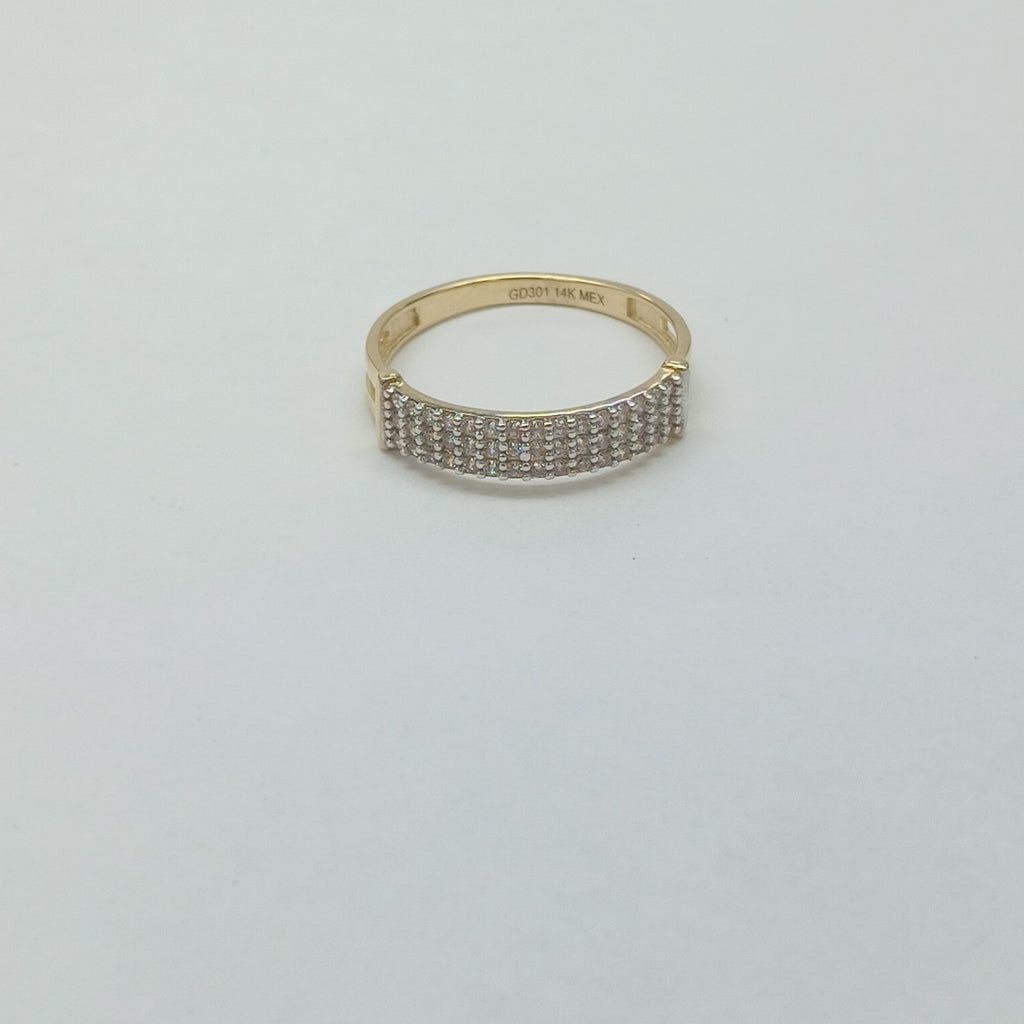 ANILLO ANILLITO C CIRCONIAS 14K 7 TALLA 1.6 GR (NUEVO)