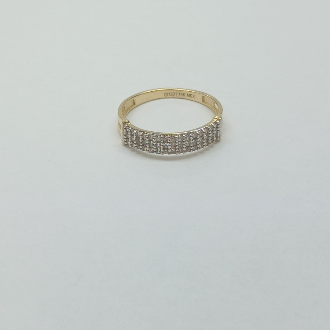 ANILLO ANILLITO C CIRCONIAS 14K 7 TALLA 1.6 GR (NUEVO)