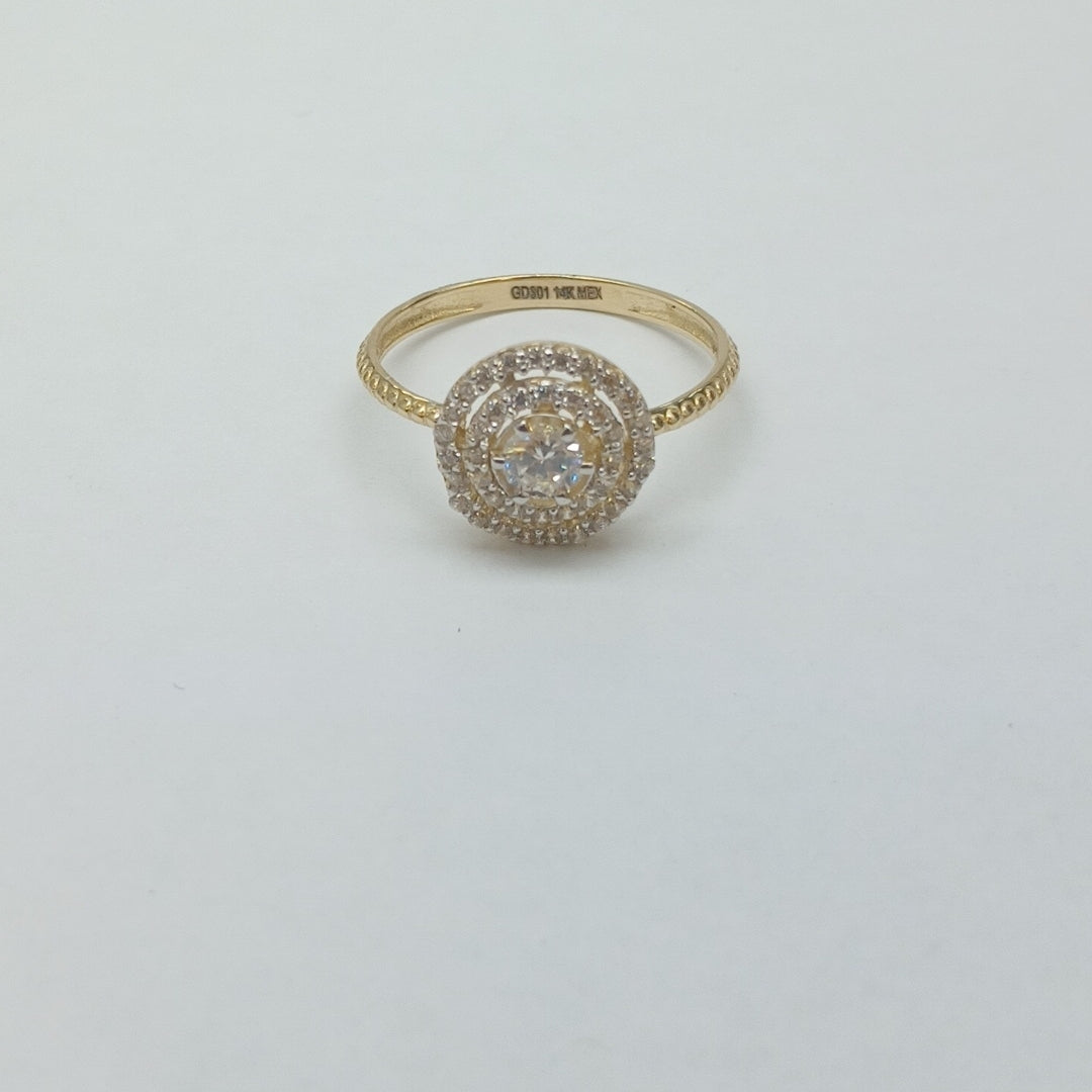 ANILLO ANILLITO C CIRCONIAS 14K 8 TALLA 2 GR (NUEVO)