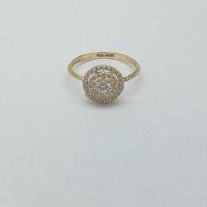 ANILLO ANILLITO C CIRCONIAS 14K 8 TALLA 2 GR (NUEVO)