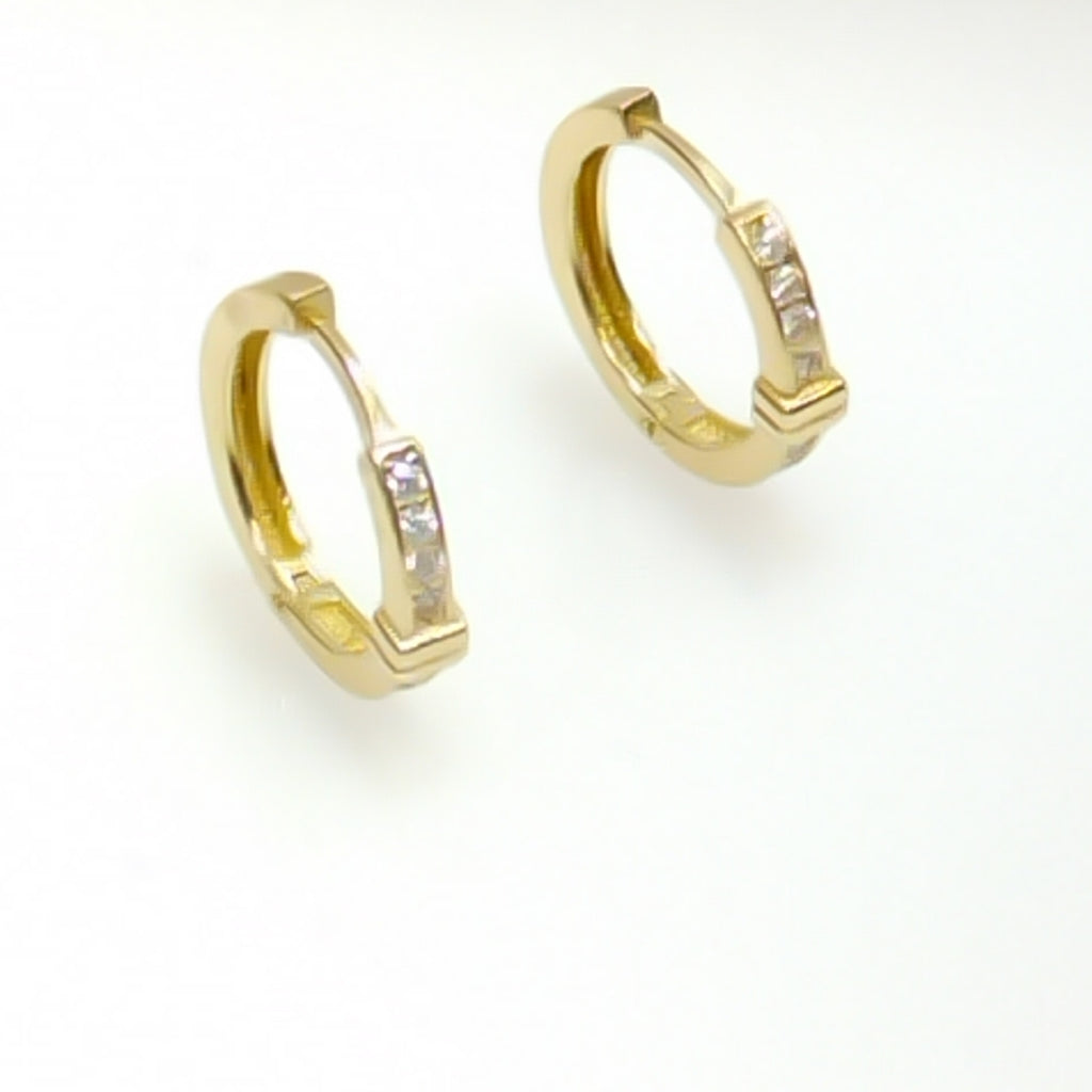 ARETES HUGGIES C CIRCONIA 14K 2 GR (NUEVO)