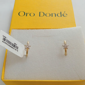 ARETES ARRACADAS FIG ESTRELLA CIRCONIAS 10K 1.6 GR (NUEVO)