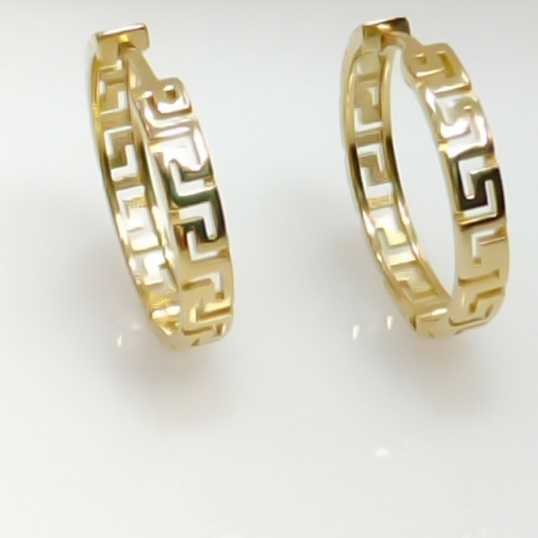 ARETES ARRACADA C GRECAS 14K 4.9 GR (NUEVO)